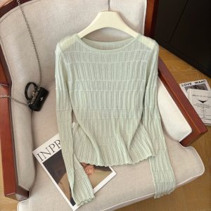 Women's Soft Knit Pullover Sweater Solid Color Long Sleeve