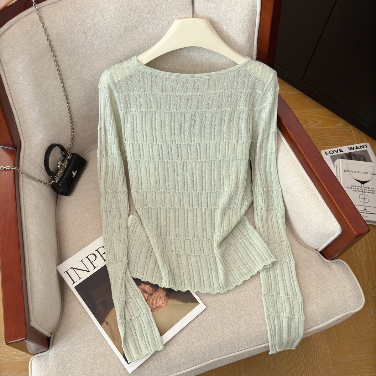 Women's Soft Knit Pullover Sweater Solid Color Long Sleeve - Image 5